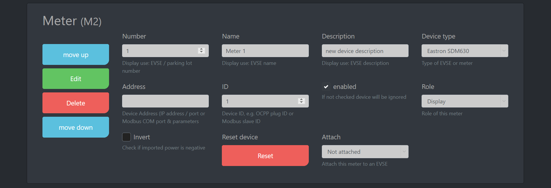 Screenshot #2 documentation sur le cFos Charging Manager - Configuration