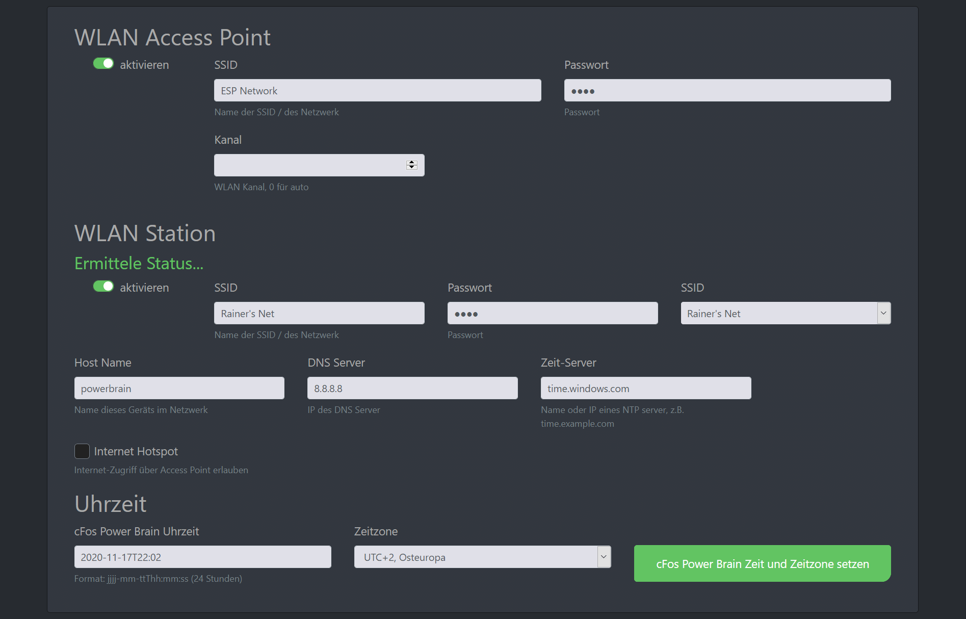 Screenshot #3 cFos Charging Manager Dokumentation - cFos Power Brain Konfiguration