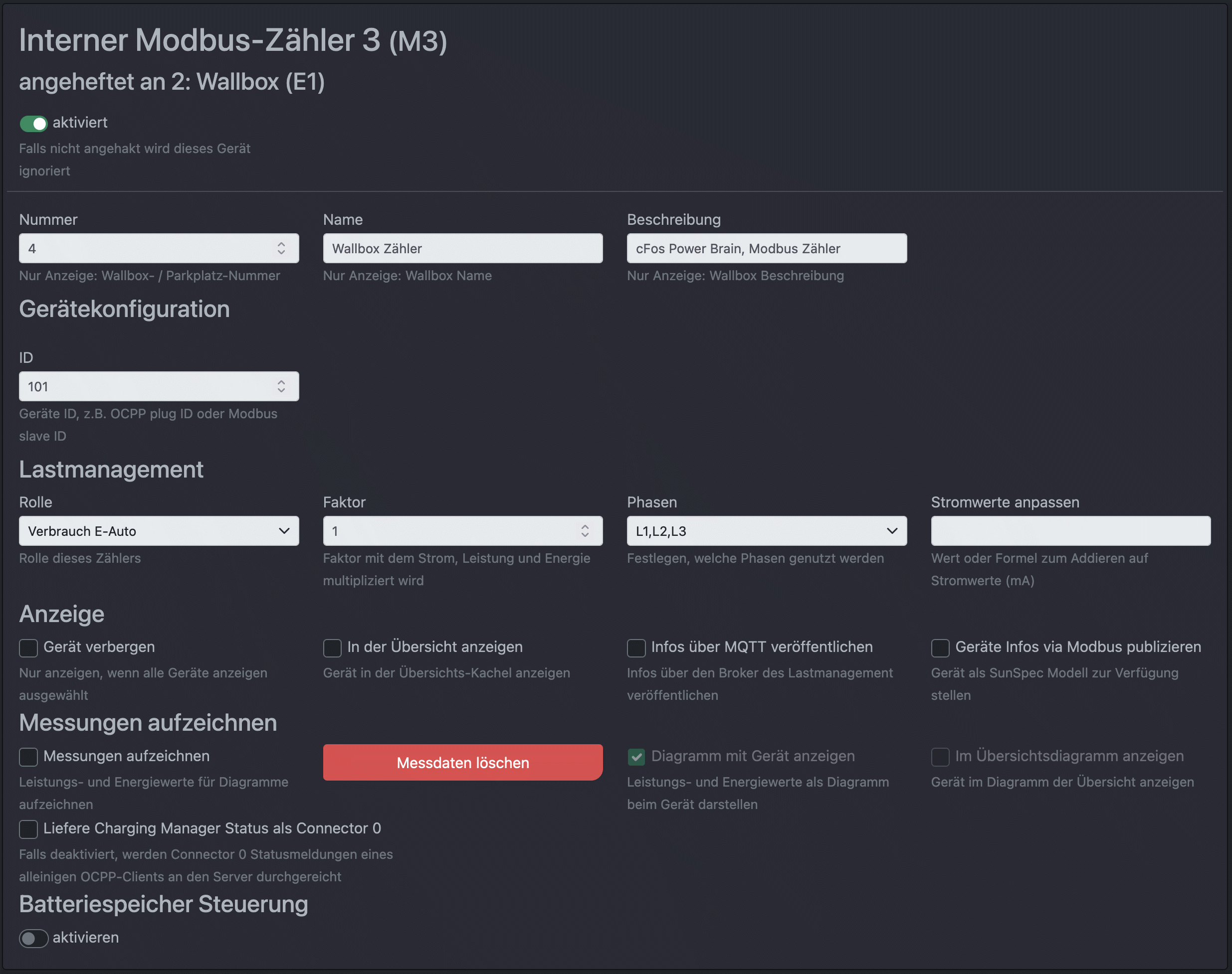 Img Zrzut ekranu konfiguracji menedżera ładowania cFos