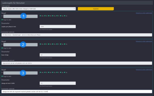 Laderegelsatz 02 - PV Überschuss - ab bestimmter Uhrzeit voll laden - bis bestimmter kWh Wert erreicht wurde