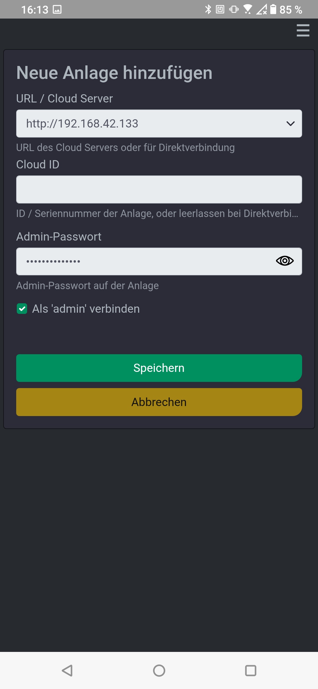 Neue Anlage hinzufügen Neue Anlage hinzufügen