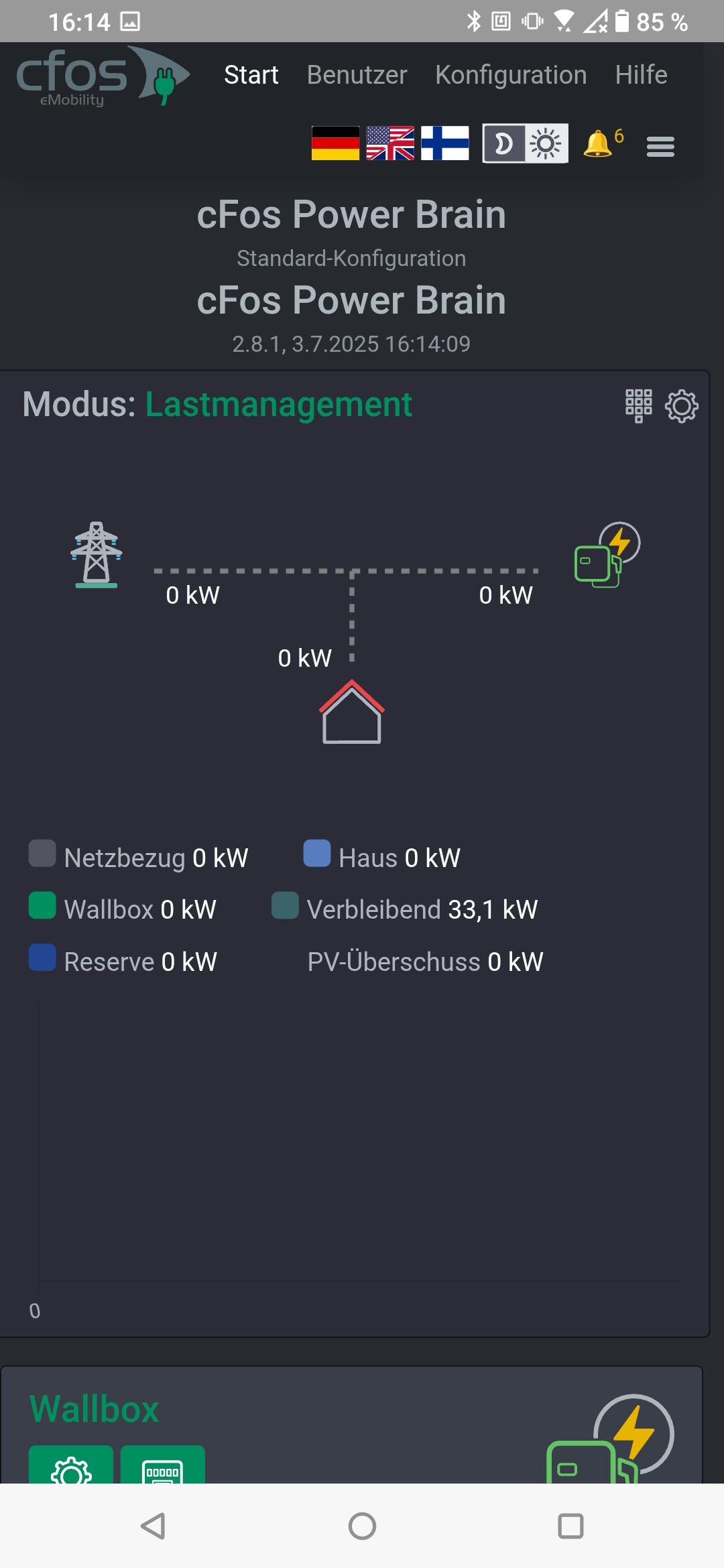 CM Dashboard in der APP CM Dashboard in der APP